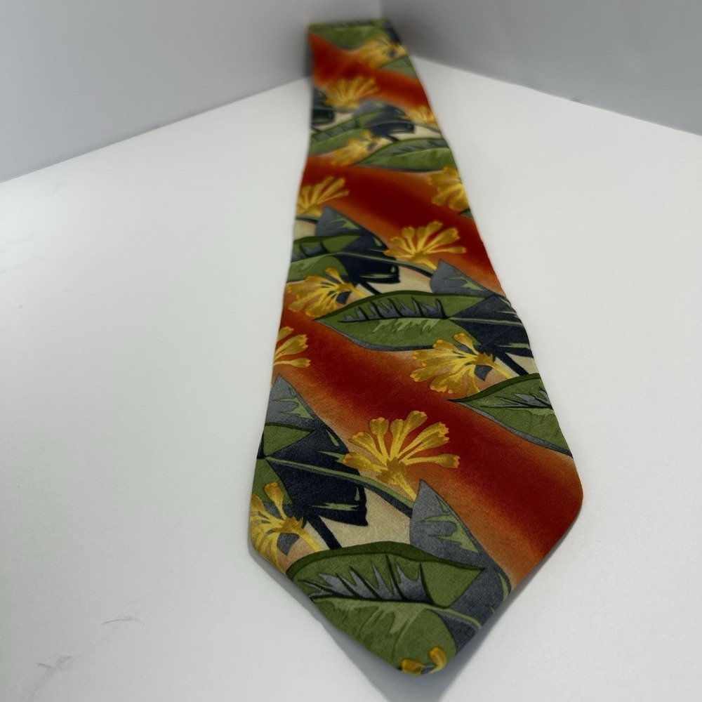 Tango Max Raab Men's Hawaiian Colorful 100% Silk Tie 55"x3.75" - Picture 5 of 5
